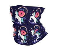 Maschera per il viso in stile fascia, con unicorni e ciambella arcobaleno, adatta per viaggi, sci e ciclismo.