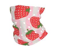 Maschera per il viso in stile fascia, fascia sportiva con motivo fragola, adatta per viaggi, sci e ciclismo.