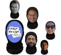 Maschera per il viso personalizzata con foto - Passamontagna da sci - Maschera integrale con occhi in rete - Copricapo divertente - Cosplay - Accessori per feste - Nero, taglia unica