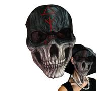Maschera per il viso teschio, per Halloween, teschio, realistica, leggera ed estensibile