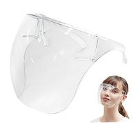 Maschera per il viso trasparente, scudo del viso con occhiali, anticrossata Maschera piena di scudo chiaro, protezione da gocce di plastica protettiva riutilizzabile per donne uomini bambini, pieno