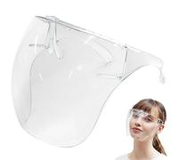 Maschera per il viso trasparente, Visiera con occhiali, Maschera a scudo completo trasparente antiappannamento, Paraspruzzi protettivo riutilizzabile in plastica per goccioline per donne Uomini Bambi