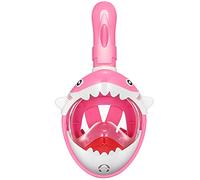 Maschera per Immersione in Apogeo in Pieno Viso per Bambini, Vista Panoramica a 180 Gradi, Maschera da Immersione Anti-Trottone Top a Piano Facile con Design Pieghevole (Rosa)