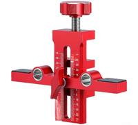 Maschera per installazione di porte di armadietti a doppio foro per allineamento di foratura con scala ottica bidirezionale e ampio campo di serraggio per più armadi (A)