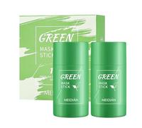 Maschera per la pulizia del tè verde, 2 pezzi di maschera da tè verde, Green Mask Stick, maschera da tè verde, rimozione di punti neri, maschera da tè verde, per pulizia profonda del tè verde