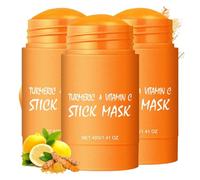 Maschera per la rimozione del truccatore, curcuma e vitamina C, bastoncini di maschera per argilla per il viso per tutti i tipi di pelle, idratante, riduci la testa nera, pulizia (3pcs)