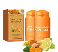 Maschera per la rimozione del truccatore, curcuma e vitamina C, bastoncini di maschera per argilla per il viso per tutti i tipi di pelle, idratante, riduci la testa nera, pulizia (2pcs)