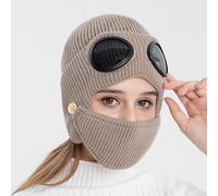 Maschera per la testa cappello invernale a cuffia caldo con occhiali cappellino