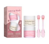 Maschera per Labbra Notturna - 2 Pezzi - Idratante Intenso Con Burro Di Karité E Vitamina E - Trattamento Rigenerante per Labbra Screpolate E Secche - Fragola E Cocco - Effetto Levigante E Nutriente
