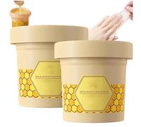 Maschera per le mani in cera di latte al miele, maschera esfoliante per le mani, maschera peel off al miele, crema idratante profonda per le mani, cera per le mani idratante, nutriente e esfoliante (2