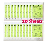 Maschera per lenzuola Missha Airy Fit (tè verde / 20 fogli)