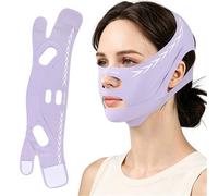 Maschera per lifting facciale a V, doppia cinghia per il mento per dormire | Cinghia regolabile per ridurre il mento durante la notte, morbida maschera riutilizzabile per lifting facciale per donne