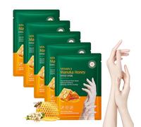 Maschera per Mani con Estratto di Honey, Hand Mask, Confezione da 5 Pezzi, Guanti Idratanti per la Sbiancamento Cura delle Mani, Per la Pelle Secca, Invecchiata e Screpolata