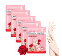 Maschera per Mani con Estratto di Rosa, Hand Mask, Confezione da 5 Pezzi, Guanti Idratanti per la Sbiancamento Cura delle Mani, Per la Pelle Secca, Invecchiata e Screpolata