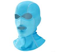 Maschera per nuoto e immersioni, UPF50+, con cappuccio per snorkeling, surf, spiaggia, sport acquatici, adulti e bambini, 33 x 25 cm (blu)