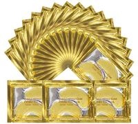 Maschera per occhi in cristallo oro 24 K, collagene idrolizzato anti-età e acido ialuronico sotto occhio, per rughe sotto gli occhi, occhiaie, idratante, occhi gonfi (25 paia)