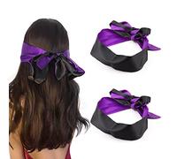 Maschera per Occhi in Raso, Benda Sexy,Benda per Dormire,Occhi Bendati, Maschera per Dormire in Raso,Maschera in Raso Benda per gli Occhi,Maschera per Occhi Bendati,Coppie d'amore,Viola nera,2PCS