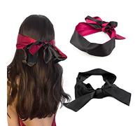 Maschera per Occhi in Raso, Benda Sexy,Benda per Dormire,Occhi Bendati, Maschera per Dormire in Raso,Maschera in Raso Benda per gli Occhi,Maschera per Occhi Bendati,Coppie d'amore,nero+rosa nera,2PCS
