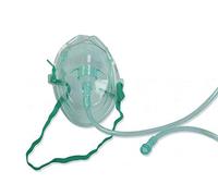 Maschera per Ossigenoterapia Adulti a media concentrazione morbida e leggera Fiab con Tubo Antischiacciamento e attacco Femmina/Femmina universale