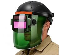 Maschera per Saldatura a Oscuramento Automatico | Protezione Viso Automatica per Molatura | Casco per Saldatura Tubi,per cantieri, officine, garage, meccanici, casa, fabbrica, automotive,