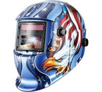 Maschera per Saldatura ad Energia Solare Autoscurante Oscurante Autoalimentato Gamma di Ombre Regolabili DIN4/9-13 Protezione UV/IV Maschera da Saldatore Casco Saldatura per MIG TIG MAG MMA (Aquila)