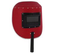 Maschera per Saldatura Manuale Rossa Manico e Imbottitura Interna | Fibra Vulcanizzata e Legno, Protezione Portatile per Taglio, Molatura e Lavorazioni Metalliche