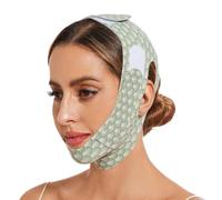 Maschera per sollevamento della mascella a V, fascia per il mento, per allenare la mascella dormiente, da donna, grande, verde