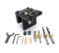 Maschera per Tasselli, Maschera per Fori Tascabili 3 in 1 Localizzatore di Foratura per la Lavorazione del Legno Perforatore Maschera per Tasselli Kit Guida per Perforazione