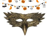 Maschera per travestimento - Maschere creative per giochi di ruolo, maschera veneziana classica | Maschere di animali a mezza faccia di aquila nera, pelle PU, adatte per cosplay, feste in costume