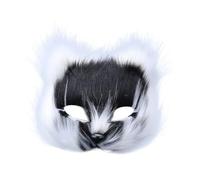 Maschera per volpe, mezza faccia, maschere di volpe, maschere di volpe, maschera di lupo, carnevale, Halloween, feste, cosplay, accessori di scena, per bambini, adulti