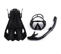 Maschera personalizzabile per snorkeling di alta qualità, boccaglio Dry Top avanzato e pinne comode per tutti gli utenti (L/XL, nero)