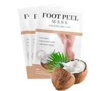 Maschera Piedi, 3 Paia Calzini Esfoliante Idratante per Piede del Bambino Lisci e Morbidi, Rimozione Calli, Peeling Pelle Morta, Riparare Talloni Ruvidi, Cura de Piedi per Uomini e Donne, Coconut