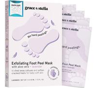 Maschera Piedi Esfoliante (4 Paia, Lavanda) - Scrub Piedi con Aloe Vera - Peeling Piedi e Talloni per Rimuovere la Pelle Morta, Calli e Duroni
