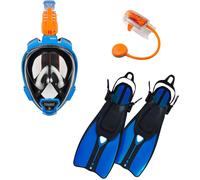Maschera/Pinna Snorkeling Ocean Reef Aria QR+, Duo II Pronta Per Viaggiare Blu