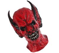Maschera Pipistrello Horror Realistica Rosso, Stagione di Halloween | Lattice Confortevole, Taglia Unica per Molti Volti, per Cosplay Spaventosi, Scherzi e Feste in Maschera