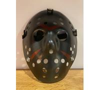 Maschera Plastica Nera/Rosso Da Jason Voorhees/Venerdì 13 / Nuovo/Halloween