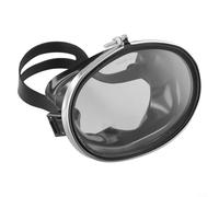 Maschera professionale per immersioni subacquee con lente in vetro temperato da 4 mm e cinturino regolabile in PVC per una visione chiara sott'acqua durante i viaggi di snorkeling, blu scuro (nero)