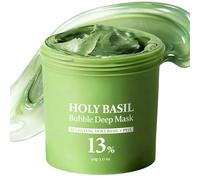 Maschera Profonda Holy Basil Bubble - Maschera Viso All'Argilla Carbonata per Una Pulizia Profonda dei Pori, Trattamento dei Punti Neri Controllo Sebo, con Estratto di Basilico Sacro(Pack of 1)