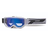Maschera PROGRIP 3300 VISION bianca lente specchio blu motocross enduro mtb