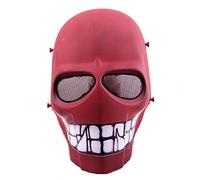 Maschera protettiva integrale, per airsoft, paintball e hockey, da usare anche per cosplay e Halloween, Red Smile