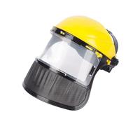 Maschera protettiva integrale resistente agli schizzi, casco di sicurezza in rete di PVC, cappello, protezione for giardinaggio e silvicoltura, visiere trasparenti for il viso, giardino(Yellow)