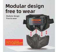 Maschera protettiva per saldatura con oscuramento automatico, protezione completa del viso, anti-abbagliamento, anti-ustione, respirabile e isolata Tagli UnicaABS