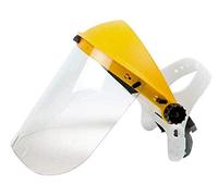 Maschera protettiva regolabile con visiera intercambiabile in policarbonato trasparente o rete metallica colore nero. CERTIFICAZIONE CE EN1731 F - ANSI Z87