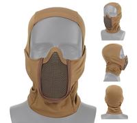 Maschera Protettiva Tattica (semimaschera), Passamontagna Airsoft Cool con Rete Traspirante per Moto, Airsoft Paintball, Compatibile con Caschi(Brown)