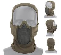 Maschera Protettiva Tattica (semimaschera), Passamontagna Airsoft Cool con Rete Traspirante per Moto, Airsoft Paintball, Compatibile con Caschi(Green)
