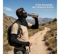 Maschera protettiva UPF50+ per viso collo con manicotti esterno, per trekking