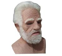 Maschera realistica di Halloween Old Man - Latex Frea traspirante con bianchi e barba