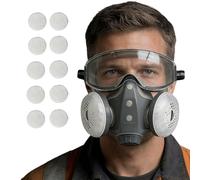 Maschera respiratore facciale | Copertura integrale con occhiali | Maschera respiratore integrata - per lavorazione del legno, saldatura, rettifica, industria edile, agricoltura