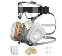 Maschera Respiratoria con Filtro A1P2 e Occhiali Protettivi, Antipolvere e Antigas Riutilizzabile per Verniciatura, Saldatura, Spruzzatura, Levigatura, con Filtri di Ricambio