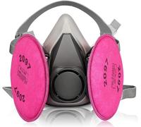 Maschera Respiratoria - Maschera Antipolvere Riutilizzabile con 2097 Filtri per Vernice Spray, Sostanze Chimiche, Gas, Polvere Fine, Levigatura, Lavori Edili, Spruzzatura e Altro Ancora